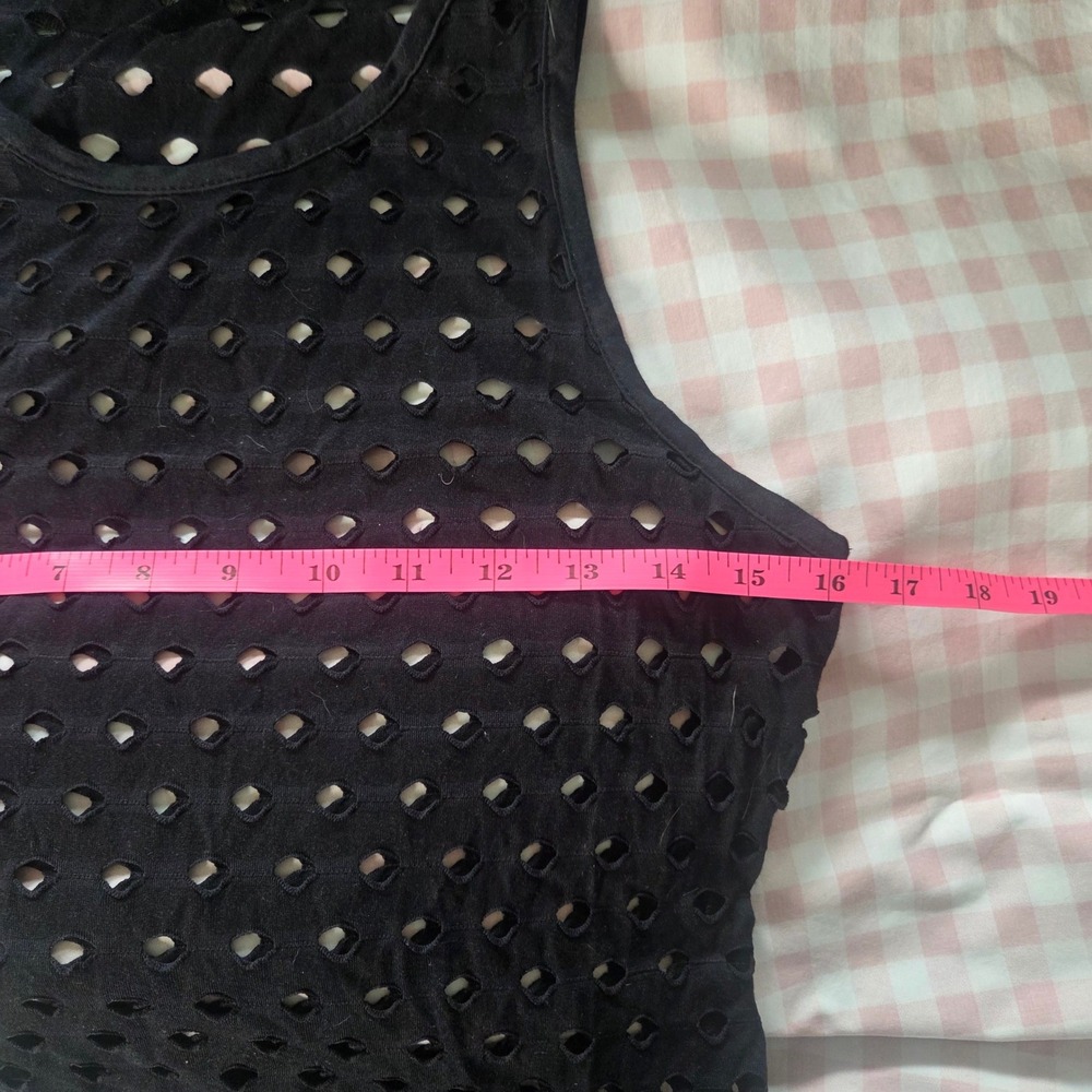 Twenty Montreal Distressed Punk Mesh Eyelet Tank Muscle Tee Grunge Cyber Small - Picture 6 of 7
